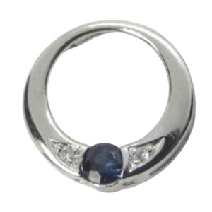 Sapphire Diamond 10KW Gold Circle of Life Pendant